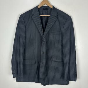 Talazzi Gray Striped Blazer Sz 46R  Super 130's Wool  Made In taly